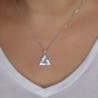 925 Sterling Silver Integrated Star of David Pendant Necklace with Zir