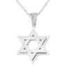14K Gold Three-Dimensional Interlocking Star of David Pendant Necklace