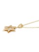 14K Gold Three-Dimensional Interlocking Star of David Pendant Necklace