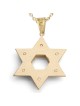 14K Gold Three-Dimensional Interlocking Star of David Pendant Necklace