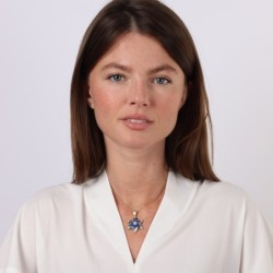 14K Yellow Gold & Blue Enamel Star of David Diamond Pendant