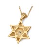 14K Yellow Gold & Blue Enamel Star of David Diamond Pendant