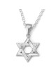 Elegant Sterling Silver and Crystal Stones Star of David Pendant Neckl