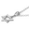 Elegant Sterling Silver and Crystal Stones Star of David Pendant Neckl