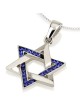 Elegant Sterling Silver and Crystal Stones Star of David Pendant Neckl