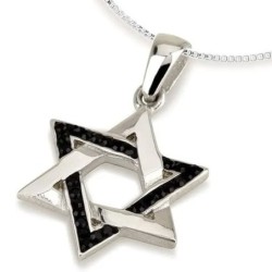 Elegant Sterling Silver and Crystal Stones Star of David Pendant Neckl