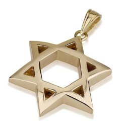 14K Gold Star of David Flex Pendant Necklace