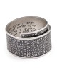 Handmade Blackened 925 Sterling Silver Adjustable Unisex Kabbalah Ring