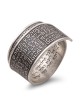 Handmade Blackened 925 Sterling Silver Adjustable Unisex Kabbalah Ring