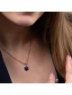 14K Gold and Blue Enamel Chai and Star of David Pendant Necklace