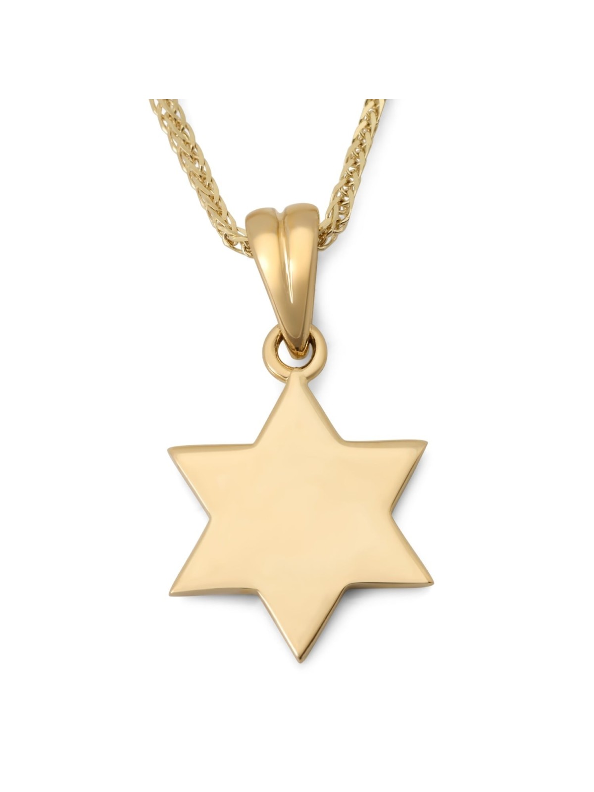 14K Gold and Blue Enamel Chai and Star of David Pendant Necklace