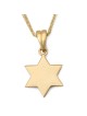 14K Gold and Blue Enamel Chai and Star of David Pendant Necklace