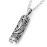 925 Sterling Silver Mezuzah Necklace with Shin