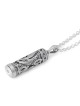 925 Sterling Silver Mezuzah Necklace with Shin