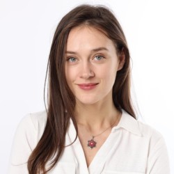 14K Gold Modern Star of David Pendant With 55 White & Black Diamonds