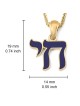 14K Gold & Blue Enamel Chai Pendant Necklace for Women