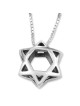 Sterling Silver Double Dome Star of David Pendant Necklace