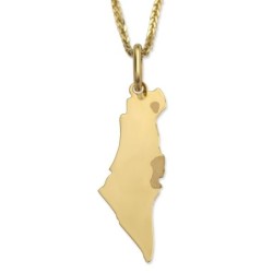14K Yellow Gold Land of Israel Pendant Necklace