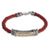 Traveler's Prayer: Leather, Gold and Silver Unisex Kabbalah Bracelet -