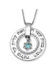 Large Silver Wheel Necklace - Woman of Valor (Proverbs 31:29)
