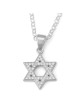 Designer 925 Sterling Silver Star of David Pendant Necklace With Zirco