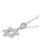Designer 925 Sterling Silver Star of David Pendant Necklace With Zirco