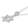 Designer 925 Sterling Silver Star of David Pendant Necklace With Zirco