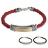 Shema Yisrael: Leather, Gold and Silver Unisex Kabbalah Bracelet - Deu