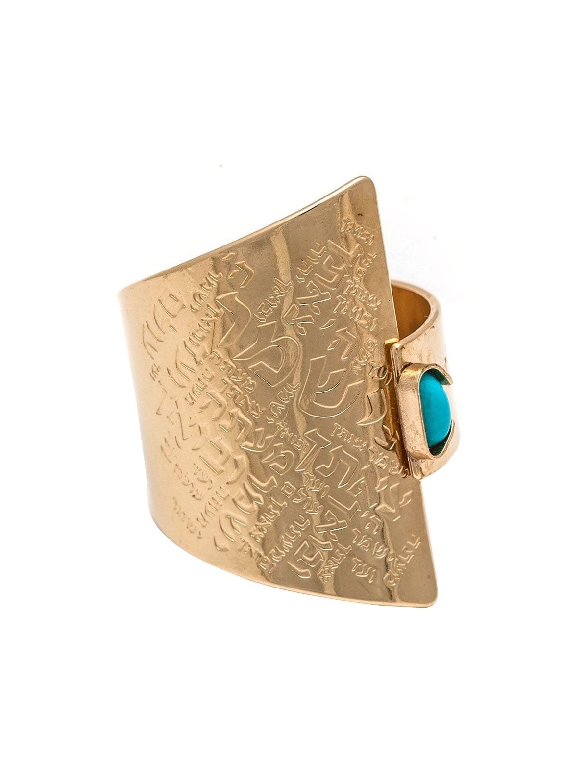 18K Gold-Plated and Turquoise Stone Adjustable Ring - Traveler's Psalm
