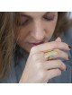 18K Gold-Plated and Turquoise Stone Adjustable Ring - Traveler's Psalm