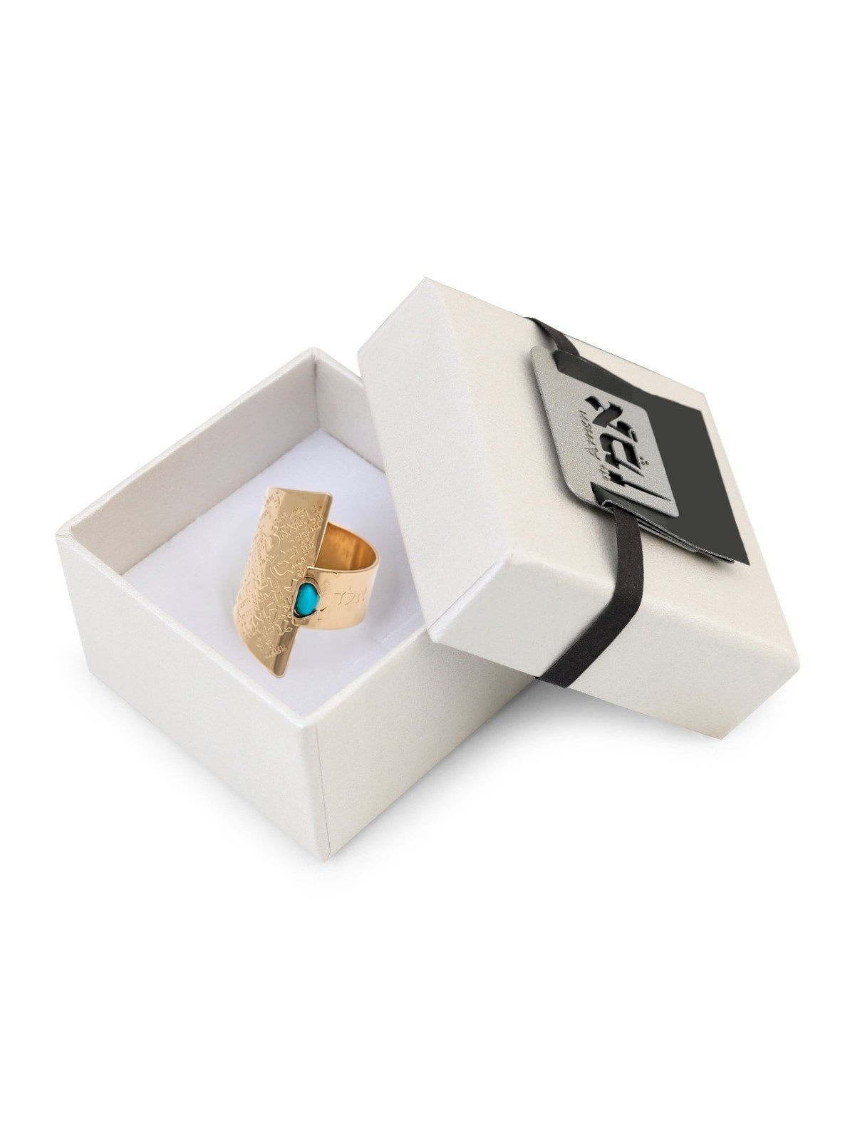 18K Gold-Plated and Turquoise Stone Adjustable Ring - Traveler's Psalm
