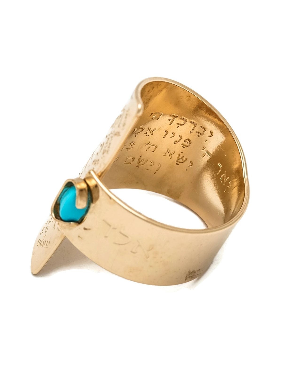 18K Gold-Plated and Turquoise Stone Adjustable Ring - Traveler's Psalm