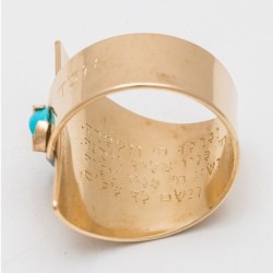 18K Gold-Plated and Turquoise Stone Adjustable Ring - Traveler's Psalm