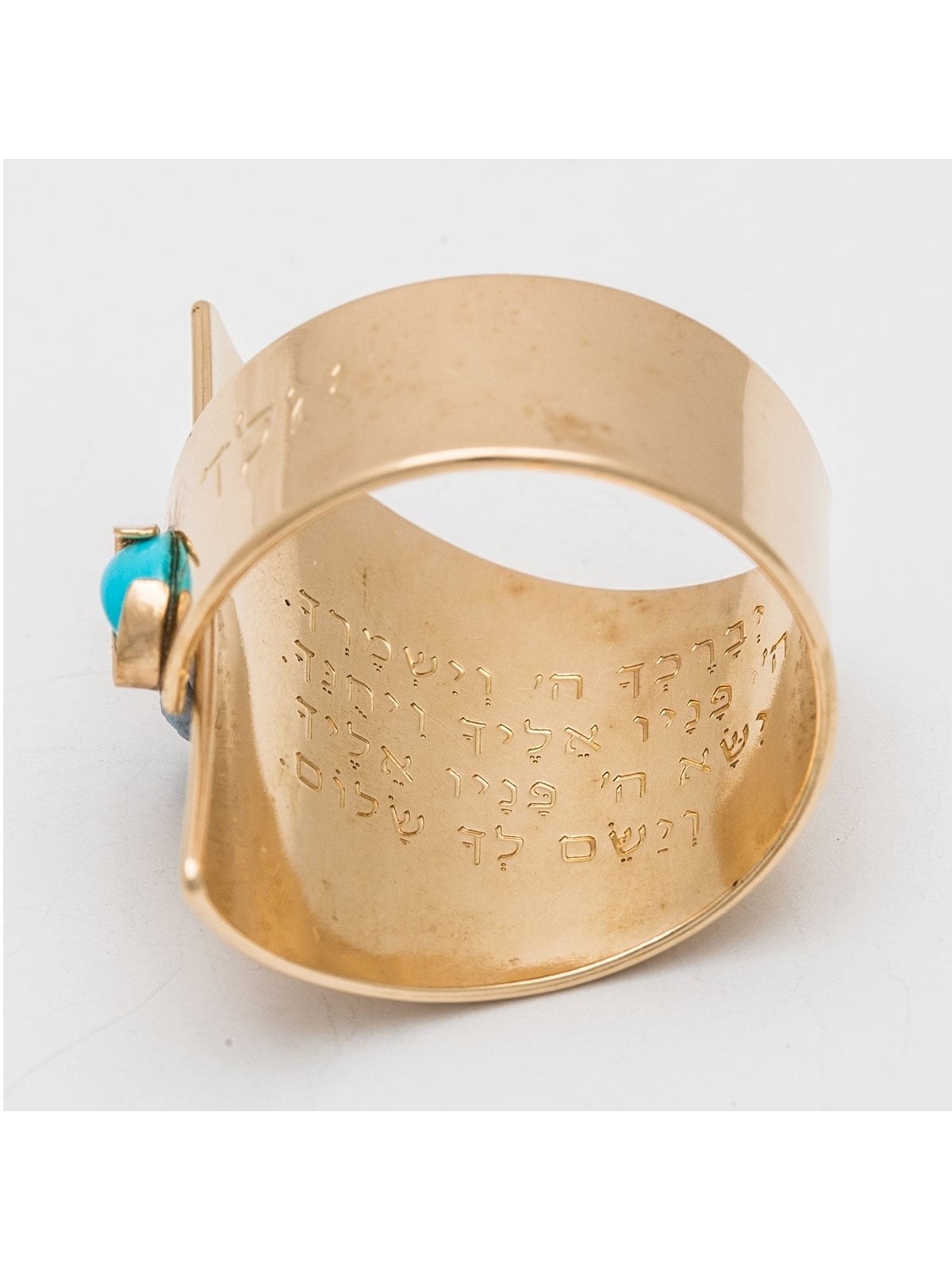 18K Gold-Plated and Turquoise Stone Adjustable Ring - Traveler's Psalm