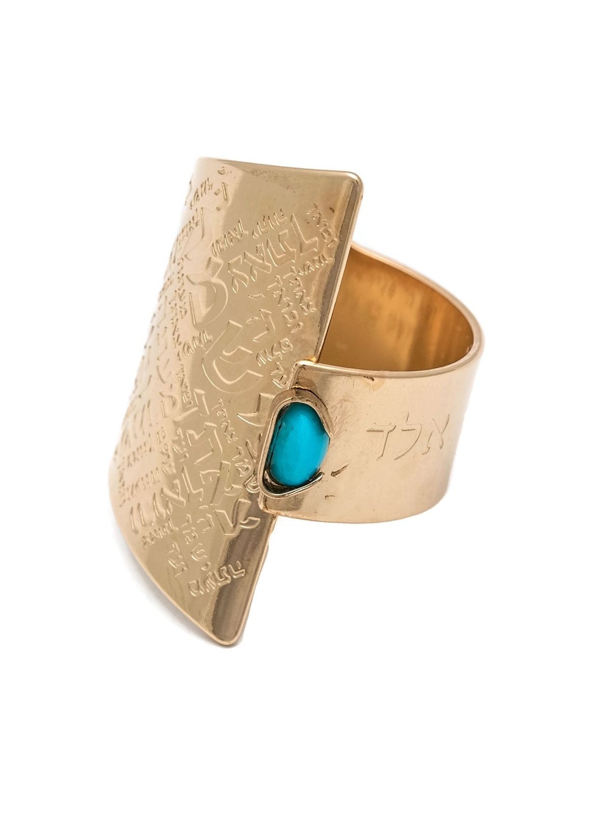 18K Gold-Plated and Turquoise Stone Adjustable Ring - Traveler's Psalm