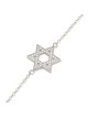 925 Sterling Silver Star of David Bracelet with Zircon Stones
