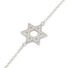 925 Sterling Silver Star of David Bracelet with Zircon Stones