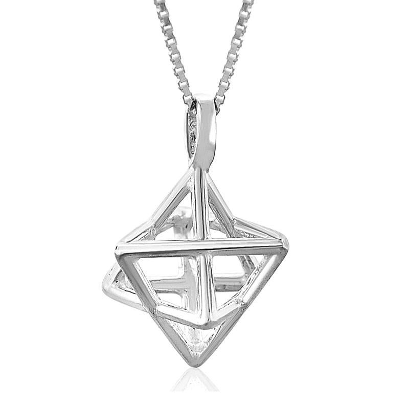 Sterling Silver Star of David Merkaba Kabbalah Necklace