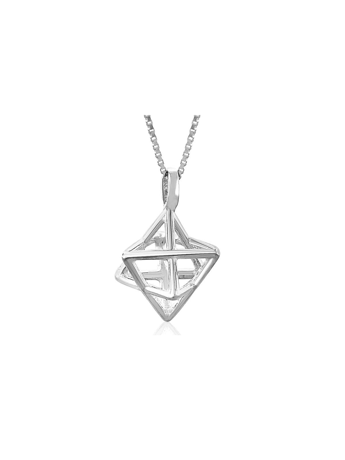 Sterling Silver Star of David Merkaba Kabbalah Necklace