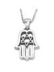 Sterling Silver Hamsa Necklace With Star of David
