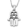 Sterling Silver Hamsa Necklace With Star of David
