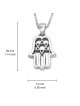 Sterling Silver Hamsa Necklace With Star of David