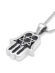 Sterling Silver Hamsa Necklace With Star of David