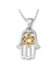 Sterling Silver Hamsa Necklace With Star of David