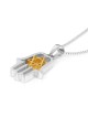 Sterling Silver Hamsa Necklace With Star of David