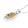 Sterling Silver Hamsa Necklace With Star of David