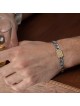 Men's Stainless Steel Chain Bracelet with Gold-Plated Hineni Pendant