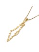 14K Yellow Gold Hammered Outline Map of Israel Pendant