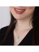 Sterling Silver Star of David Pendant Necklace with Turquoise Stone