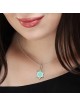Sterling Silver Star of David Pendant Necklace with Turquoise Stone